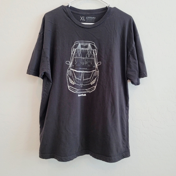 💕TunerCult Lamborghini Silhouette Black Graphic Tee Short Sleeves Men's Size XL - Picture 1 of 10